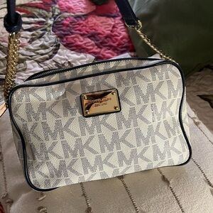 Michael Kors Cream and Black Crossbody Bag